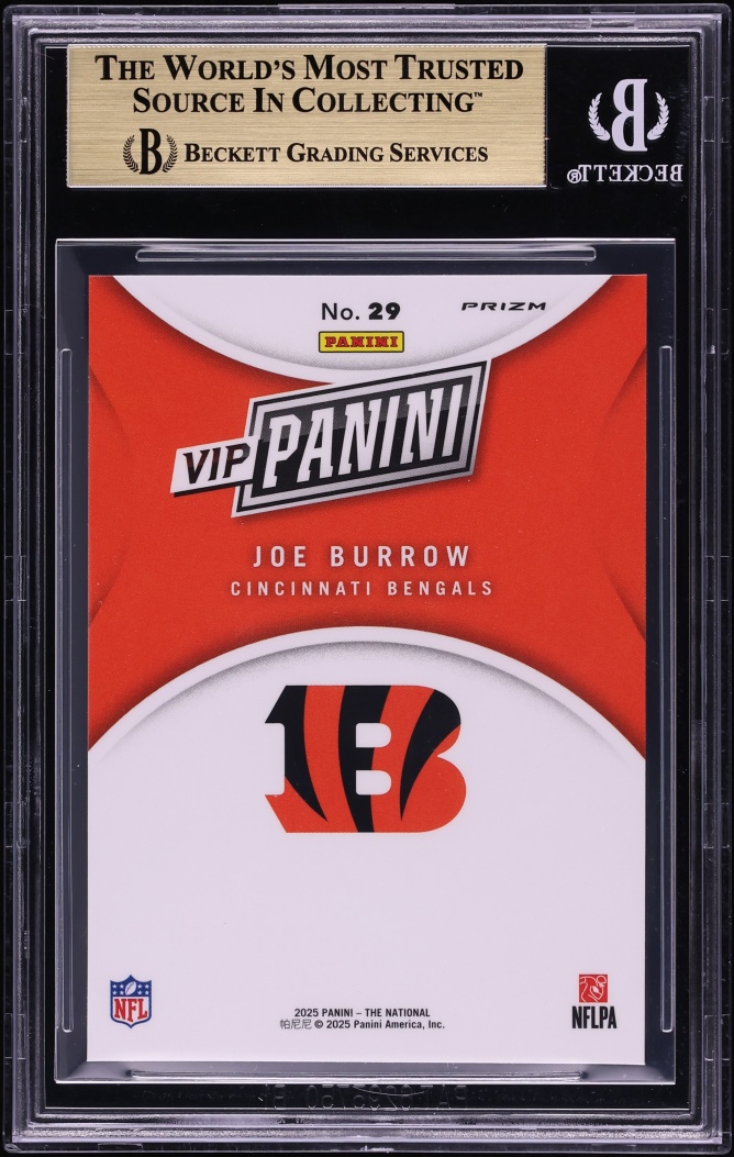 2025 Panini National Convention VIP Gold Packs Tiger Stripes Joe Burrow #29 BGS 10 PRISTINE