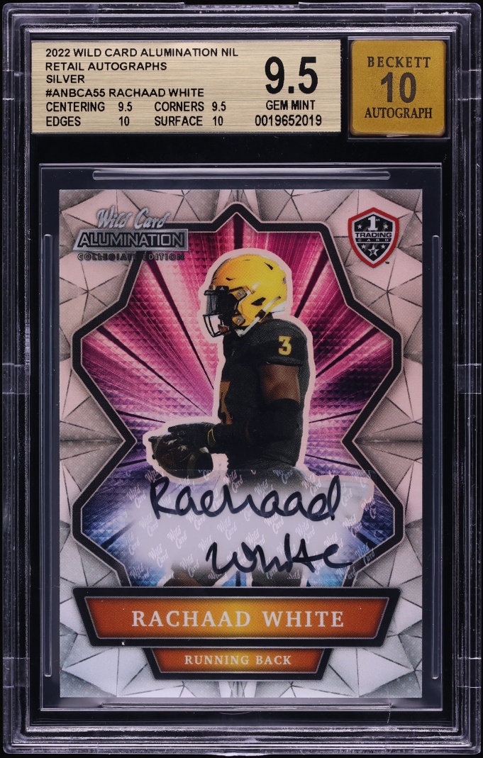 2022 Wild Card Alumination Nil Retail Silver Rachaad White ROOKIE AUTO #ANBCA55 BGS 9.5
