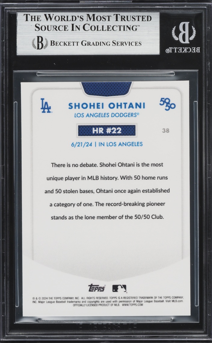 2024 Topps 50/50 Ohtani Chrome Green Refractors Shohei Ohtani /99 #38 BGS 9 MINT
