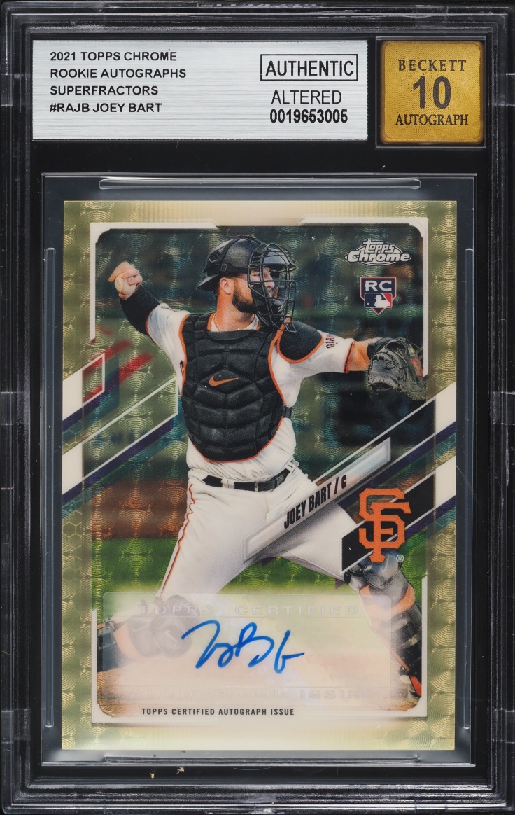 2021 Topps Chrome Superfractors Joey Bart ROOKIE AUTO 1/1 #RAJB BGS AUTH