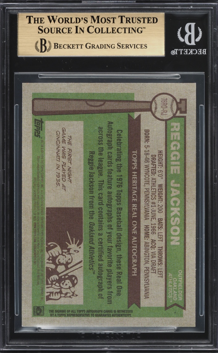 2025 Topps Heritage Real One Red Ink Reggie Jackson AUTO /76 #76RORJ BGS 9.5 GEM MINT
