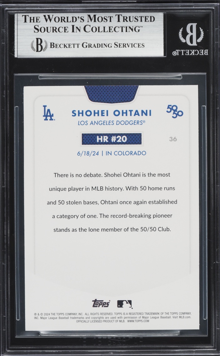 2024 Topps 50/50 Ohtani Kanji Shohei Ohtani #36 BGS 8 NM-MT