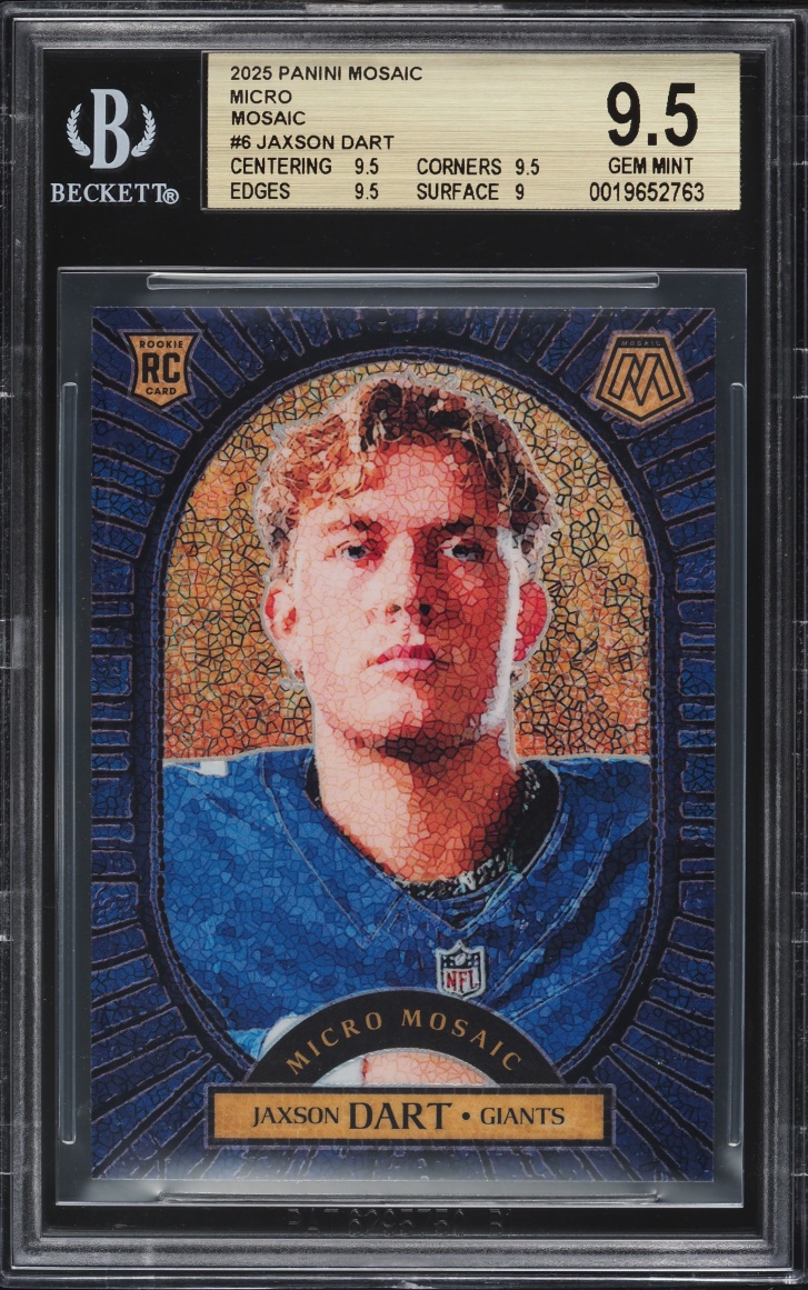 2025 Panini Mosaic Micro Jaxson Dart ROOKIE #6 BGS 9.5 GEM MINT