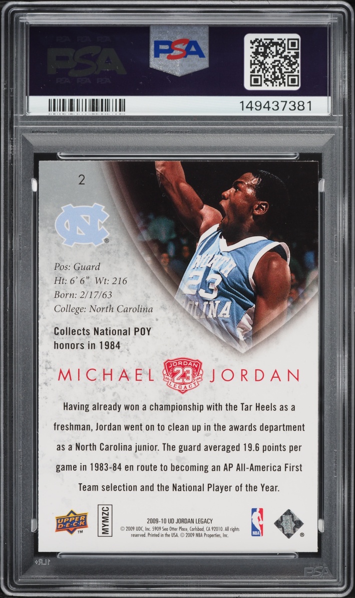 2009 Upper Deck Jordan Legacy Gold Michael Jordan #2 PSA 10 GEM MINT