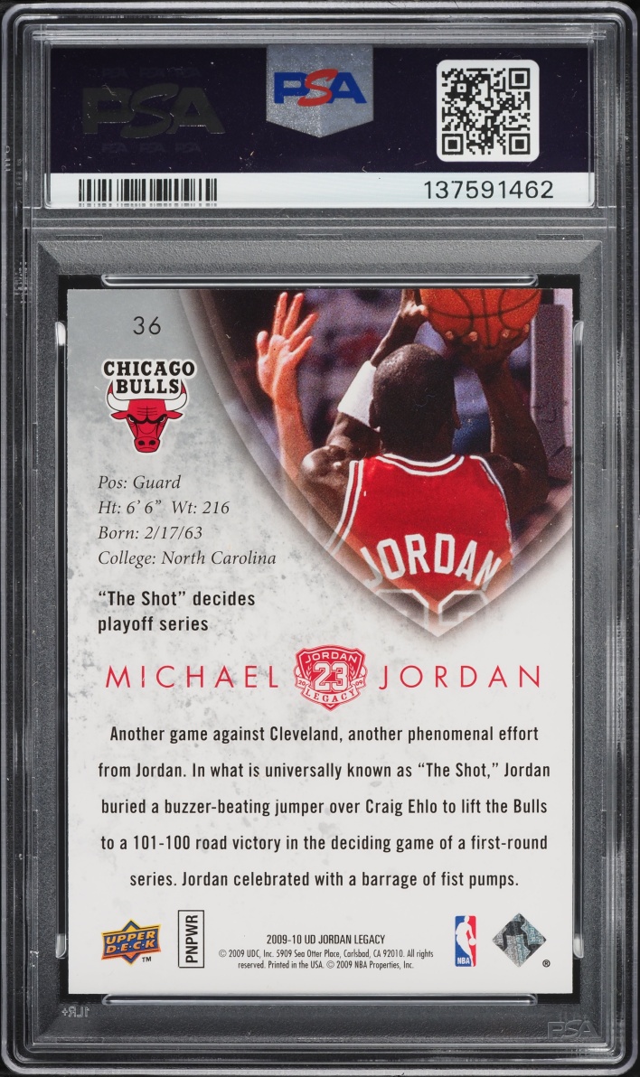 2009 Upper Deck Jordan Legacy Gold Michael Jordan #36 PSA 10 GEM MINT