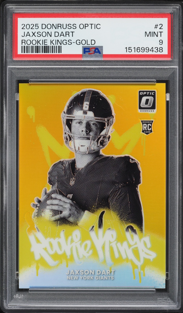 2025 Donruss Optic Football Gold Jaxson Dart #2 PSA 9