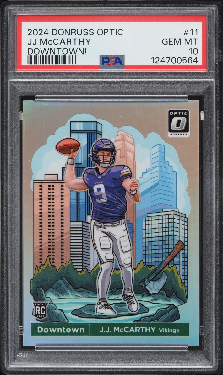 2024 Donruss Optic Downtown J.J. McCarthy ROOKIE #11 PSA 10 GEM MINT