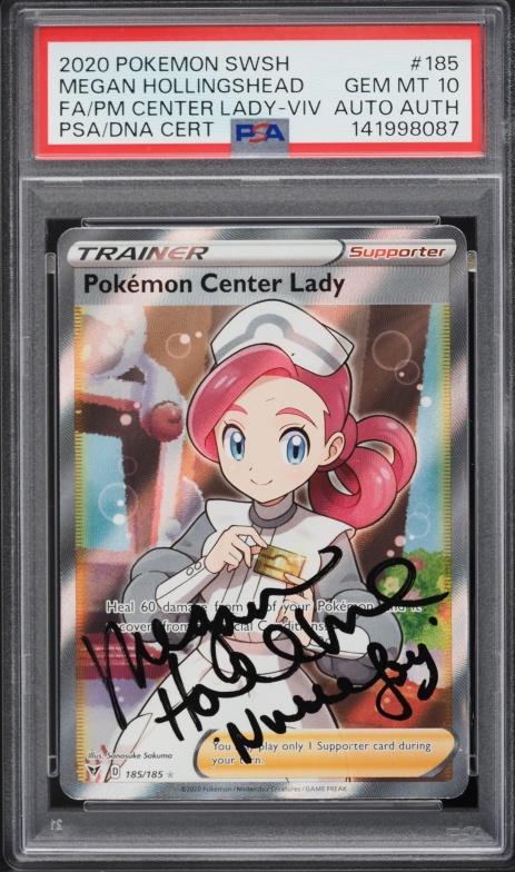 2020 Pokemon Sword & Shield Vivid Voltage Full Art Pokemon Center Lady #185  CGC 10 GEM MINT on Fanatics Collect