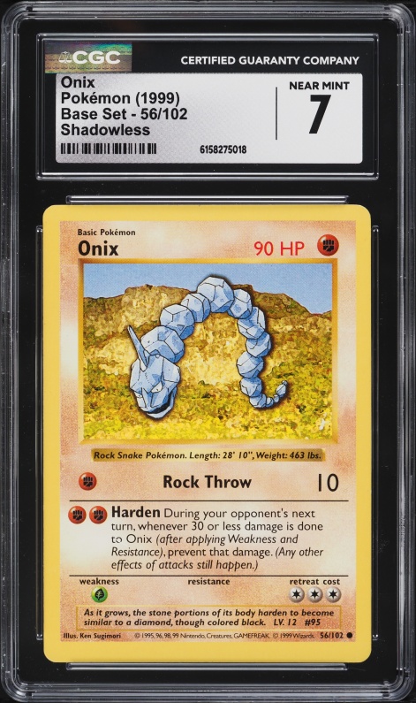 1996 Pokemon Japanese Base Set No Rarity Onix #95 CGC 5.5 EX+ on Fanatics  Collect