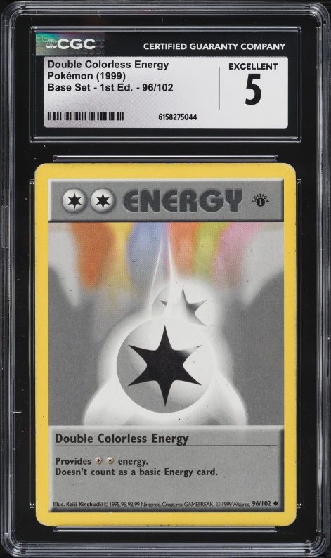 1999 Pokemon Base Set Shadowless 1st Edition Double Colorless Energy #96 CGC 5 EX