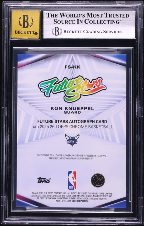2025 Topps Chrome Future Stars Orange Refractor Kon Knueppel ROOKIE AUTO /25 #FS-KK BGS 9 MINT
