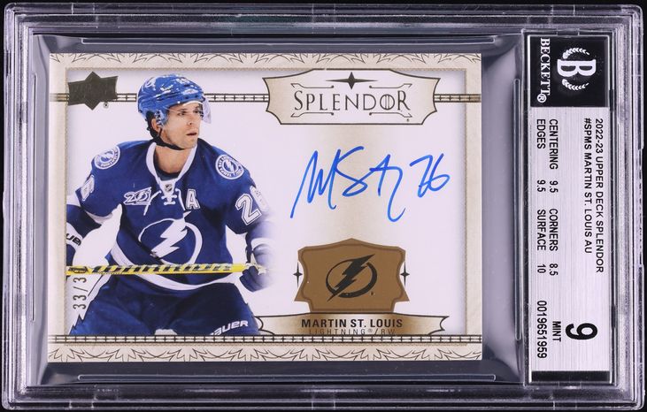 2022 Upper Deck Splendor Martin St. Louis AUTO /36 #SPMS BGS 9 MINT
