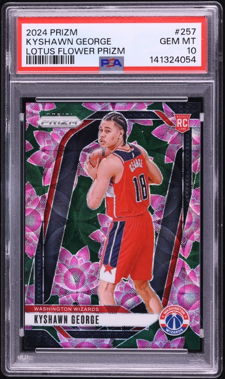 2024 Panini Prizm Lotus Flower Kyshawn George ROOKIE /18 #257 PSA 10 GEM MINT
