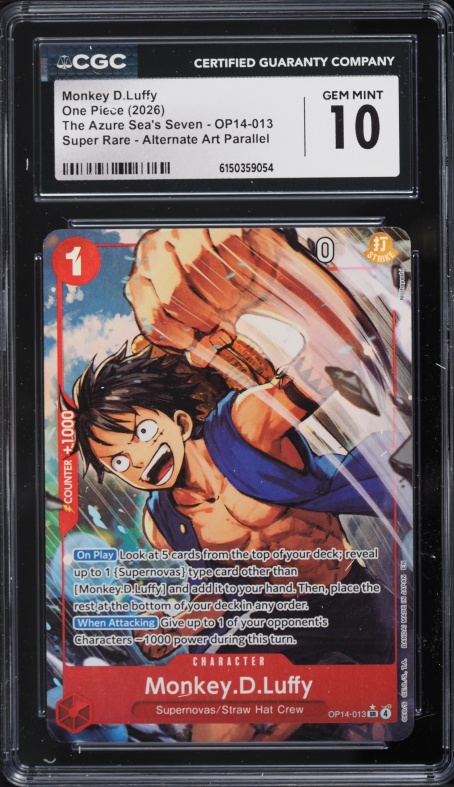 2026 One Piece The Azure Sea's Seven Monkey D. Luffy #OP14-013 CGC