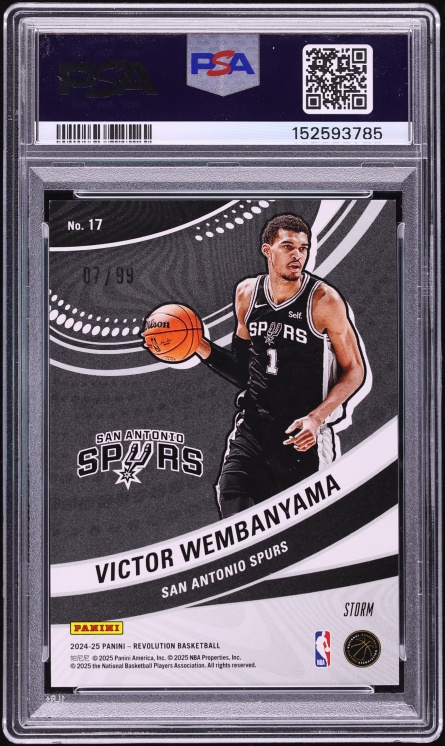 2024 Panini Revolution Vortex Green Storm Victor Wembanyama /99 #17 PSA 9 MINT