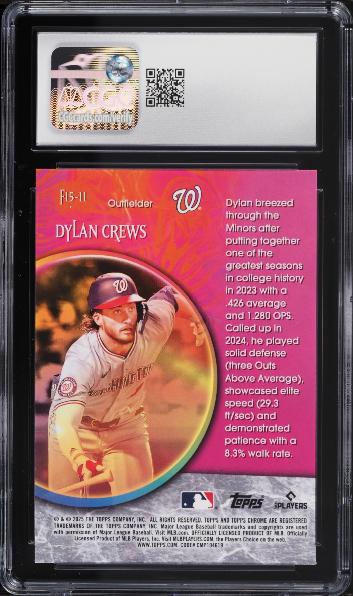 2025 Topps Chrome Fortune 15 Dylan Crews ROOKIE #F15-11 CGC 10 GEM MINT