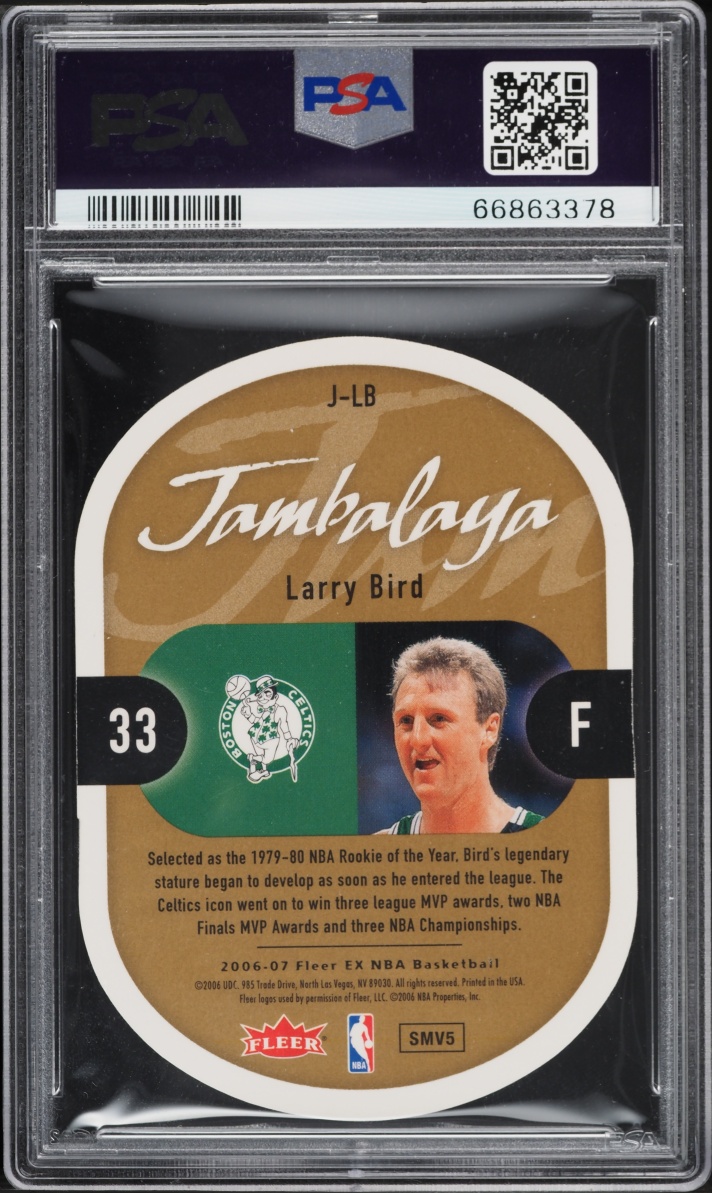 2006 Fleer E-X Jambalaya Larry Bird #J-LB PSA 10 GEM MINT