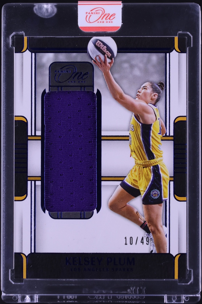 2025 Panini One And One WNBA Blue Kelsey Plum PATCH JERSEY # 10/49 #MB-KP
