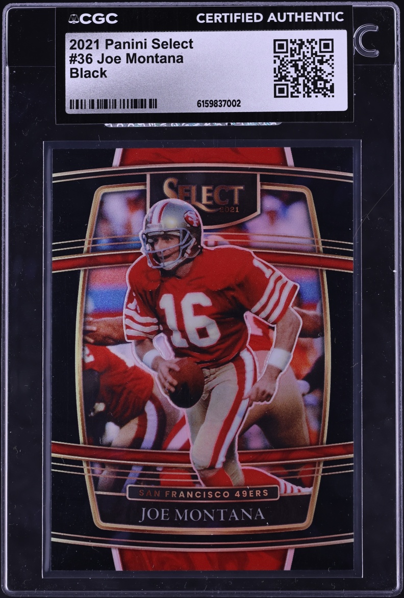 2021 Select Concourse Black Joe Montana 1/1 #36 CGC AUTH