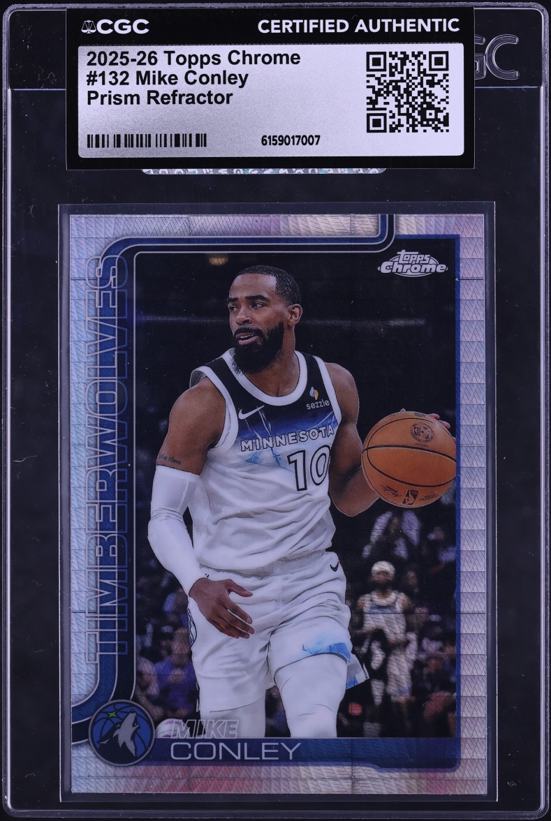 2025 Topps Chrome Prism Refractor Mike Conley #132 CGC AUTH