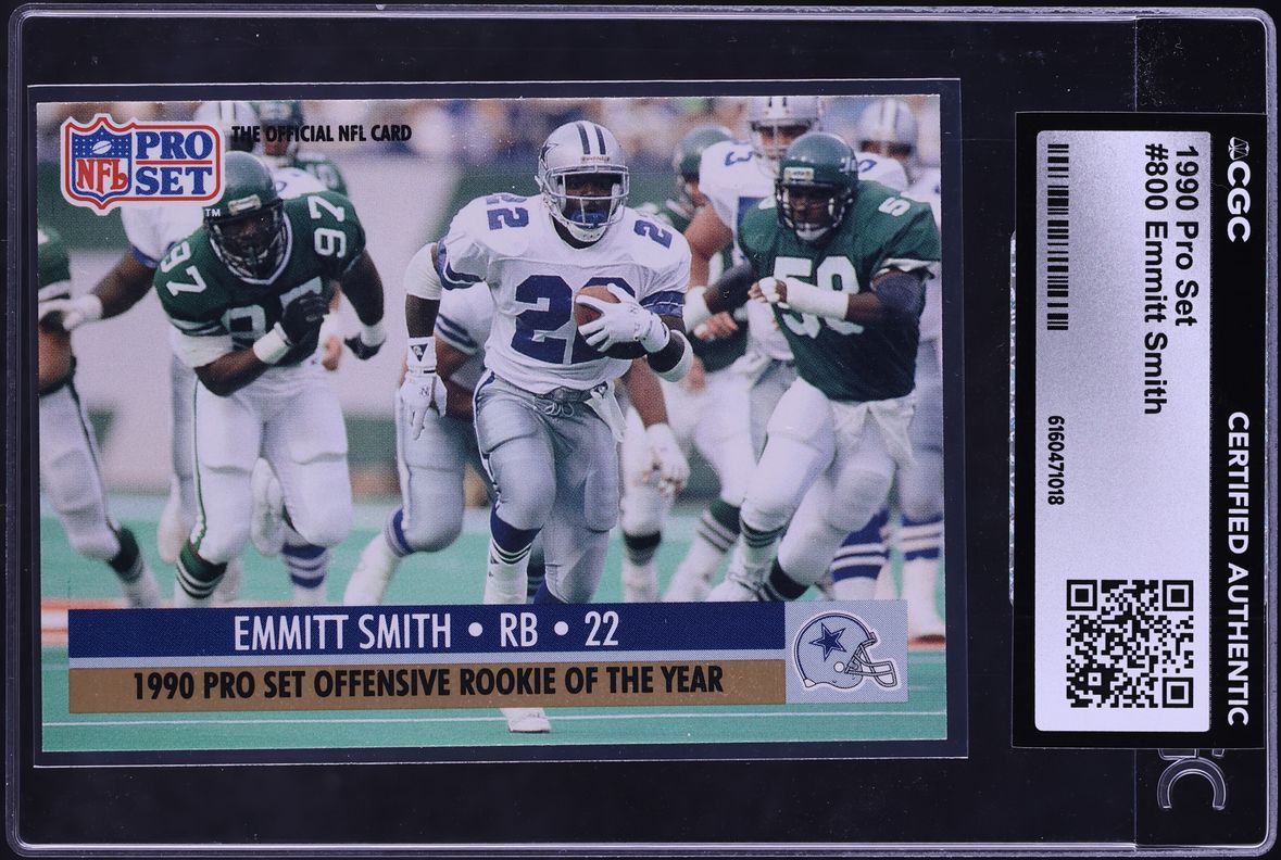 1990 Pro Set Football Emmitt Smith ROOKIE #800 CGC AUTH