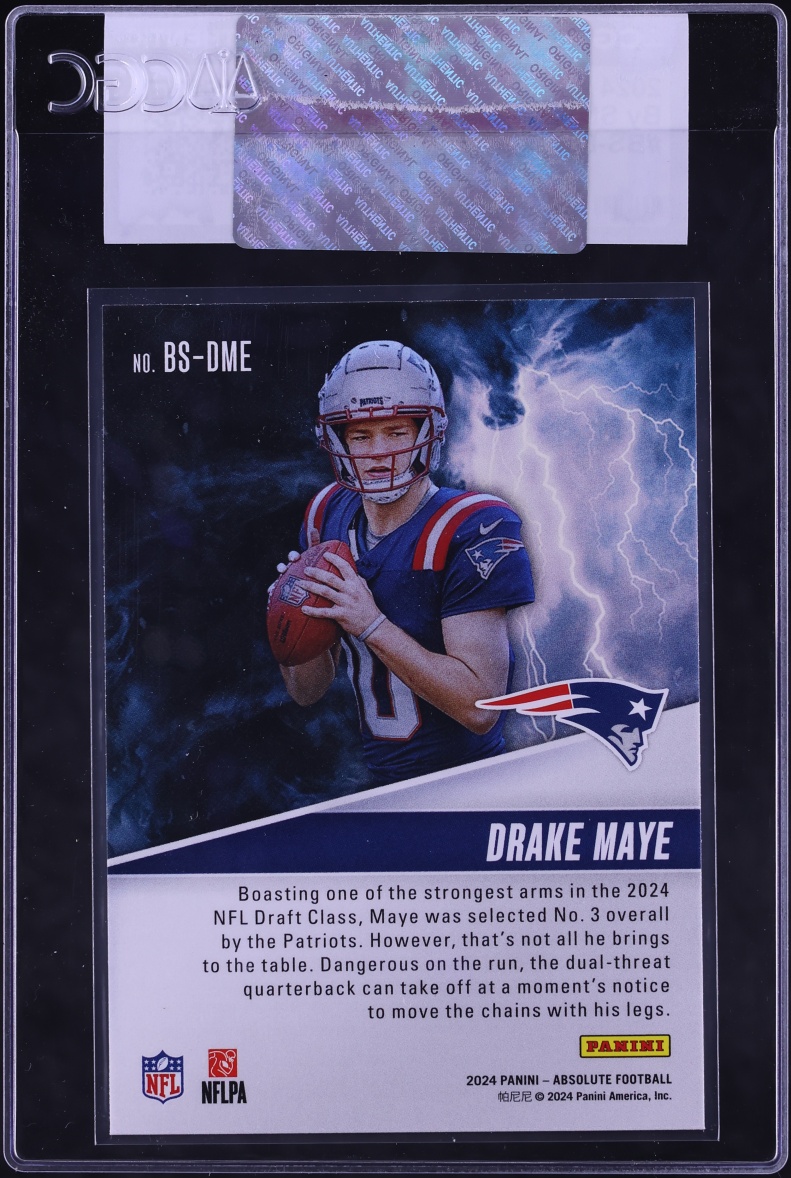 2024 Absolute By Storm Drake Maye ROOKIE #BS-DME CGC AUTH
