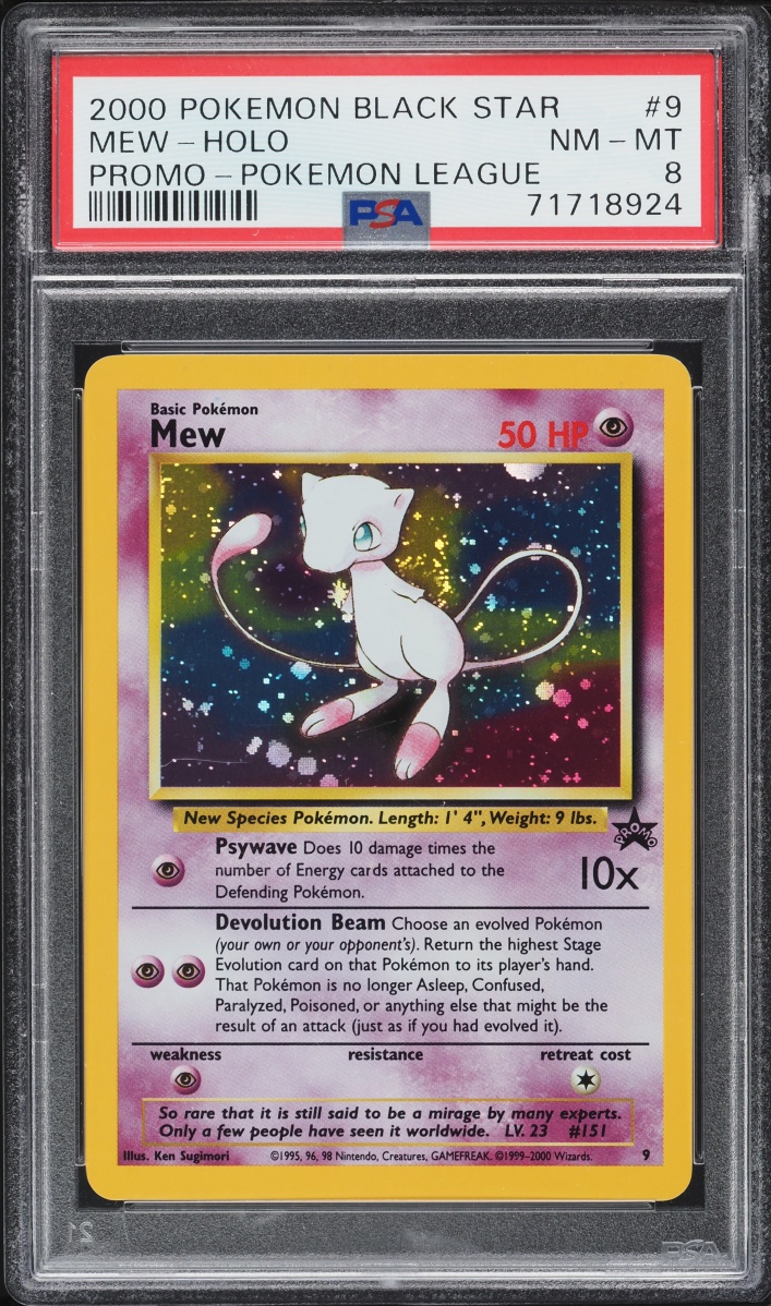 2000 Pokemon League Black Star Promo Holo Mew #9 PSA 8 NM-MT