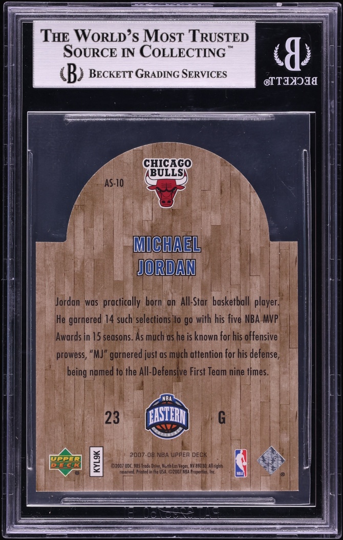 2007 Upper Deck All-Star Die-Cut Michael Jordan #AS-10 BGS 9 MINT