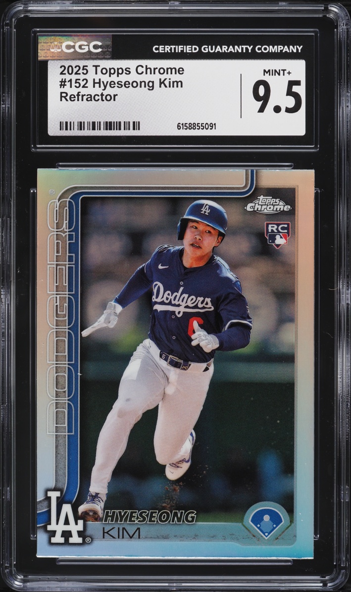 2025 Topps Chrome Refractor Hyeseong Kim ROOKIE #152 CGC 9.5 MINT+