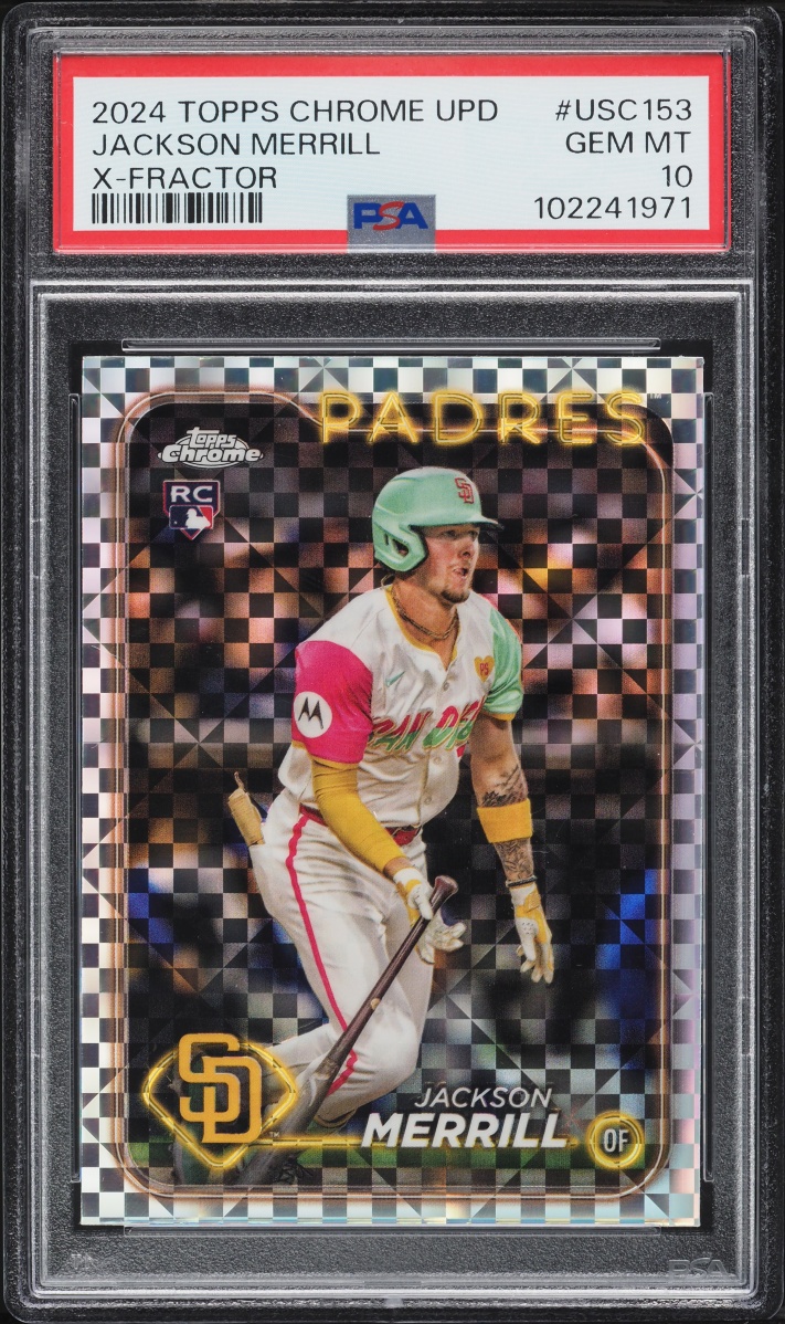 2024 Topps Chrome Update Xfractor Jackson Merrill ROOKIE #USC153 PSA 10 GEM MINT
