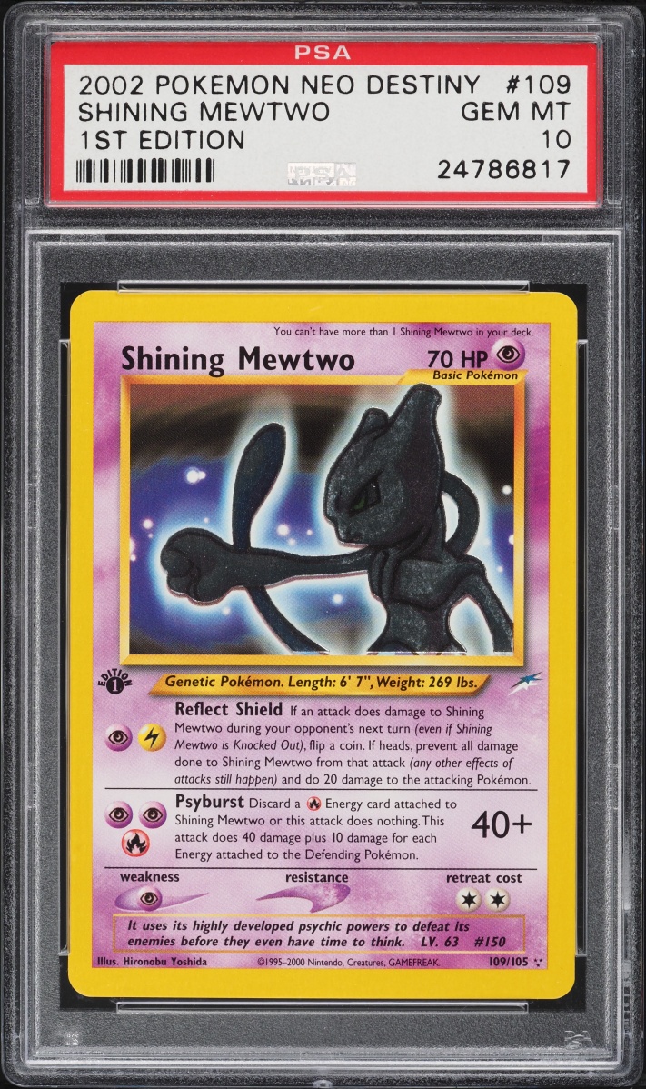 mewtwo first edition card value Pokemon - (10/102) - Base Set done to Mewtwo during your opponents next turn. 2002 Pokemon Neo Destiny Shining