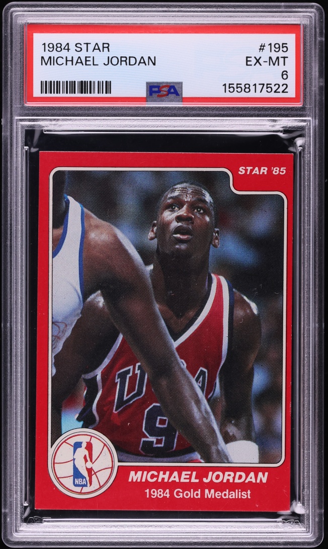 1984 Star Basketball Michael Jordan ROOKIE #195 PSA 6 EXMT