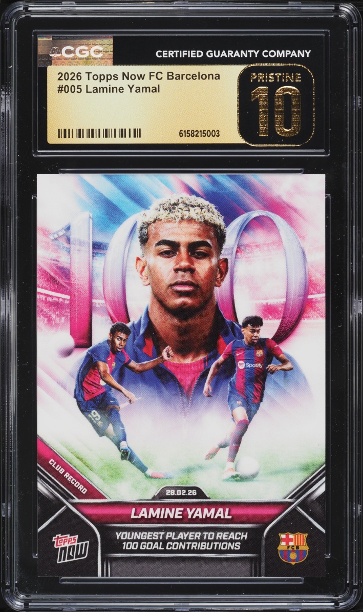 2026 Topps Now FC Barcelona Lamine Yamal #5 CGC 10 PRISTINE