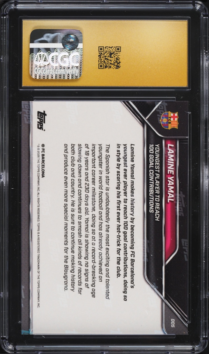 2026 Topps Now FC Barcelona Lamine Yamal #5 CGC 10 PRISTINE