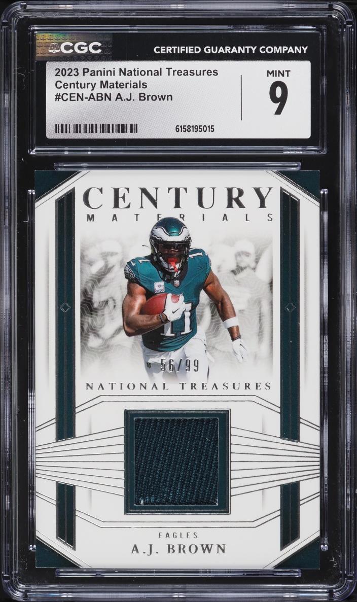 2023 National Treasures Century Materials A.J. Brown PATCH /99 #CEN-ABN CGC 9 MINT