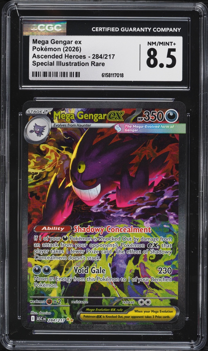 2026 Pokemon Mega Evolution Ascended Heroes SIR Mega Gengar Ex #284 CGC 8.5 NM-MT+