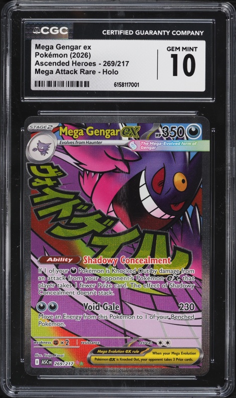2026 Pokemon Mega Ascended Heroes MA Mega Gengar ex #269 CGC 10
