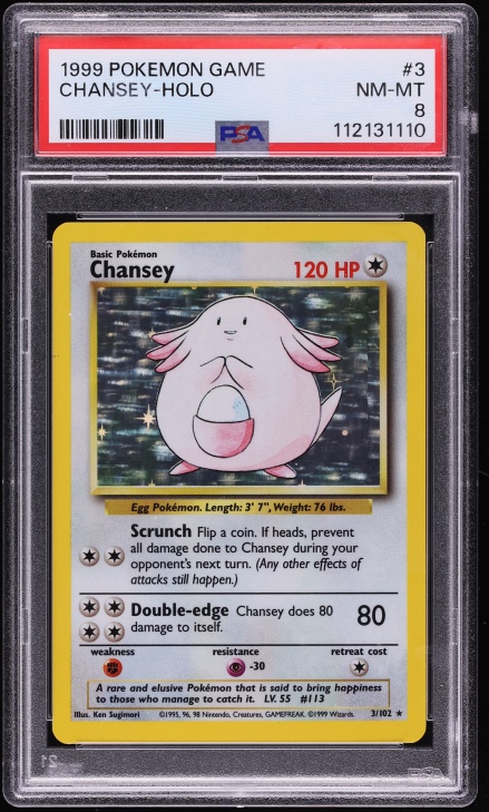 1996 Pokemon Japanese Base Set No Rarity Symbol Holo Chansey #113