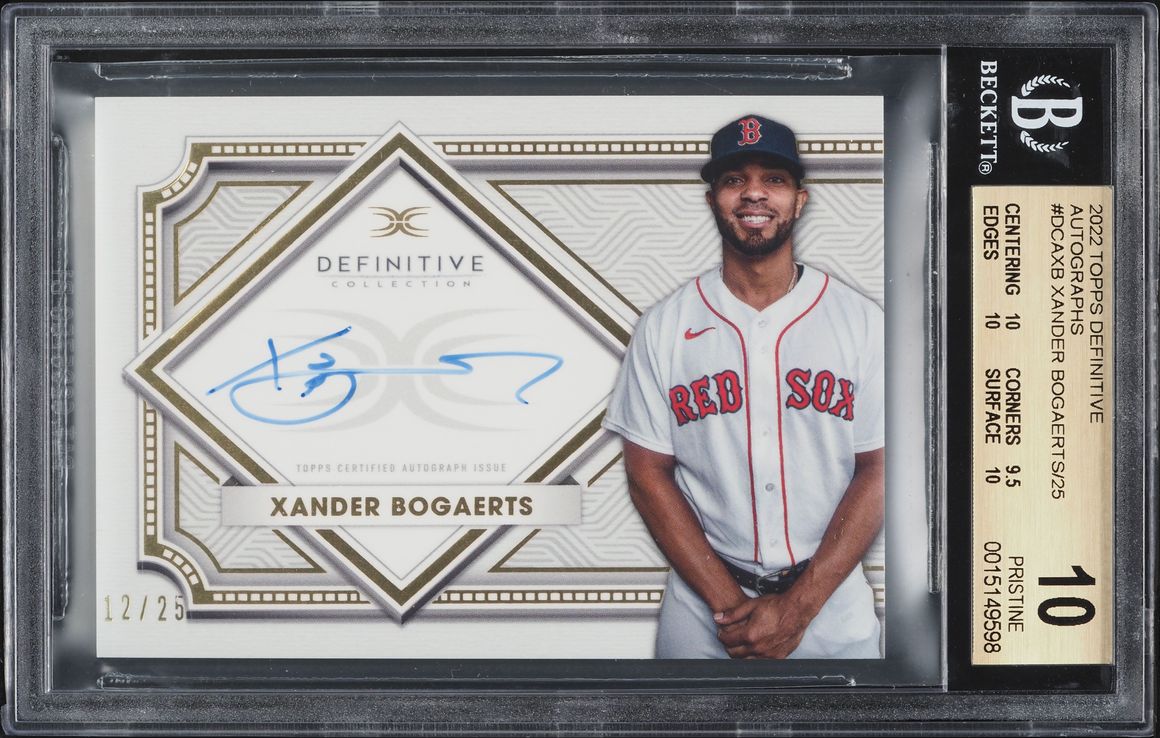 2022 Topps Definitive Collection Xander Bogaerts AUTO /25 #DCA-XB BGS 10 PRISTINE