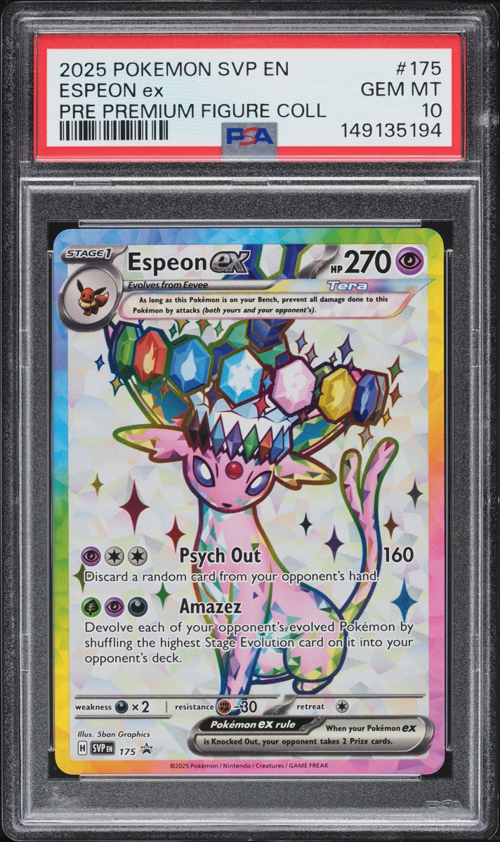 2025 Pokemon SV Promo Prismatic Evolutions Figure Full Art Espeon EX #175 PSA 10 GEM MINT