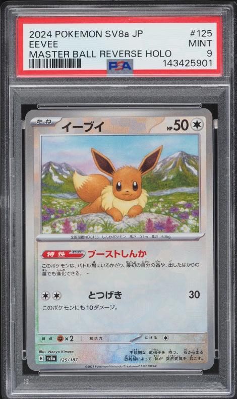 2024 Pokemon Japanese Scarlet & Violet Terastal Fest Ex Master Ball Holo Eevee #125 PSA 9 MINT