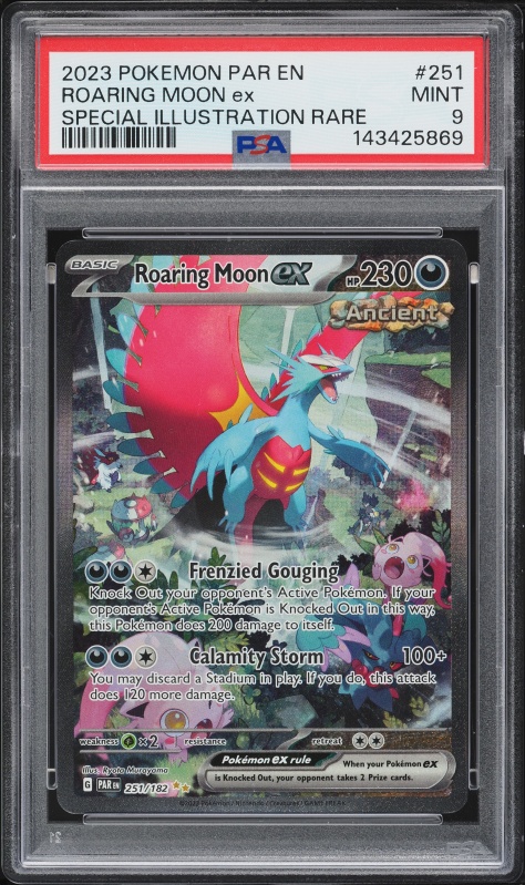2023 Pokemon Scarlet & Violet Paradox Rift SIR Roaring Moon ex #251 PSA 9 MINT