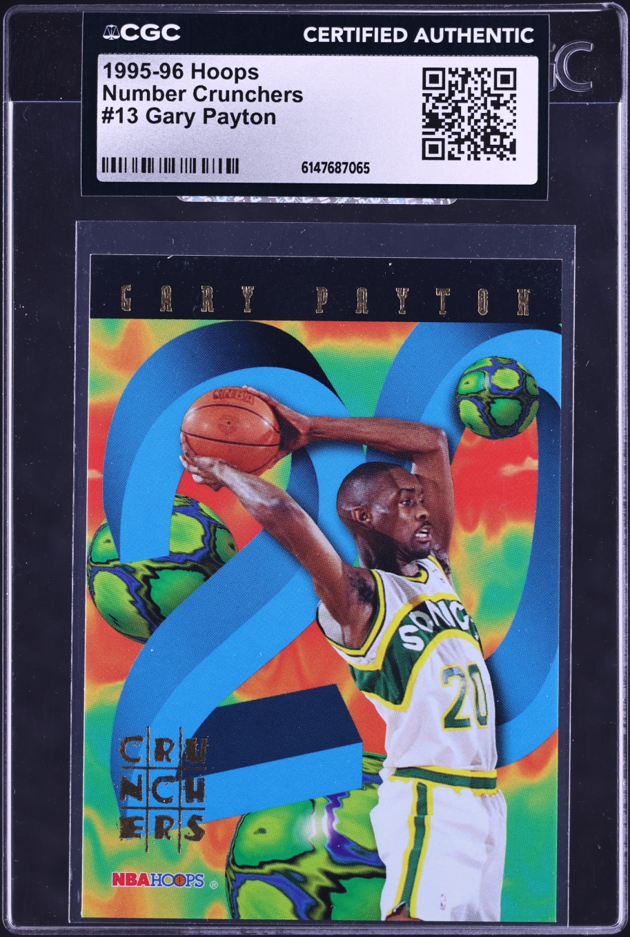 1995 Hoops Number Crunchers Gary Payton #13 CGC AUTH