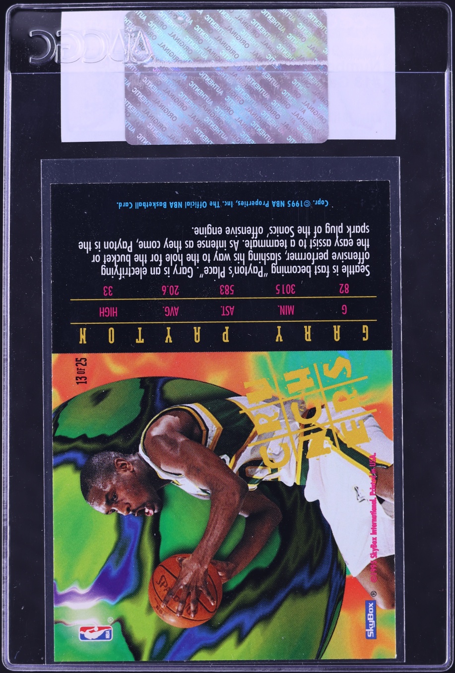1995 Hoops Number Crunchers Gary Payton #13 CGC AUTH