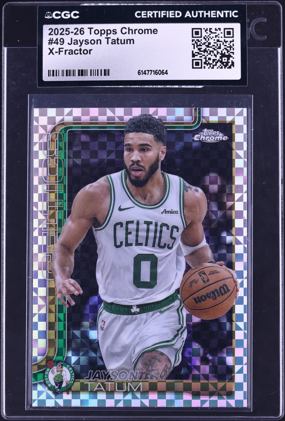 2025 Topps Chrome Xfractor Jayson Tatum #49 CGC AUTH