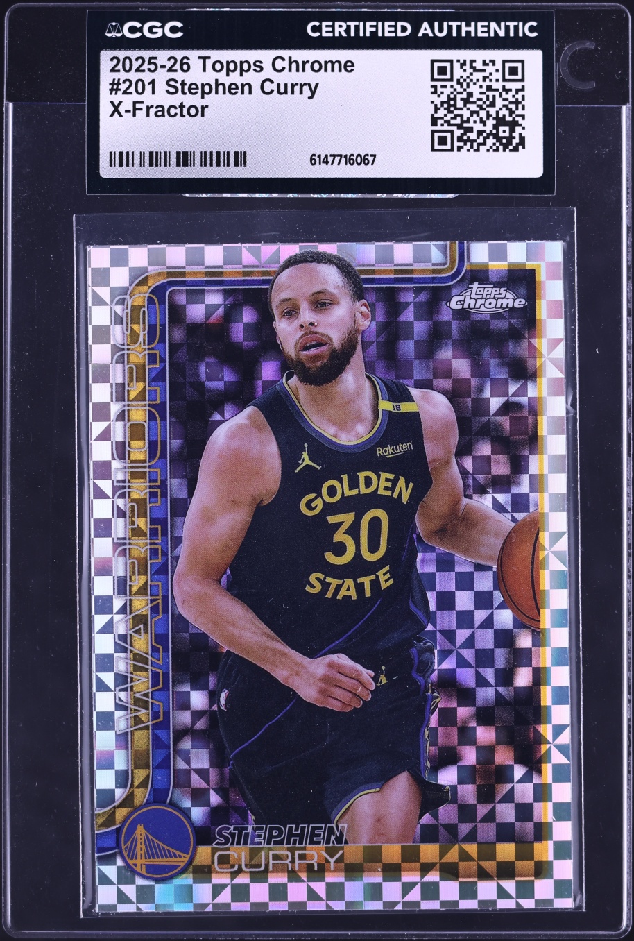 2025 Topps Chrome Xfractor Stephen Curry #201 CGC AUTH
