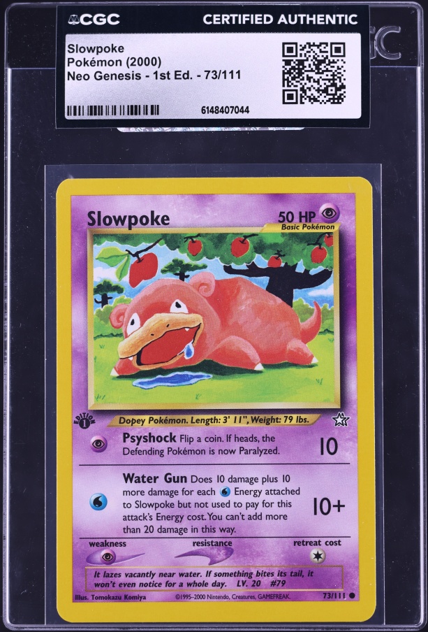 1995 slowpoke pokemon card | 151 this attack does nothing 2000 Pokemon Neo Genesis 1st