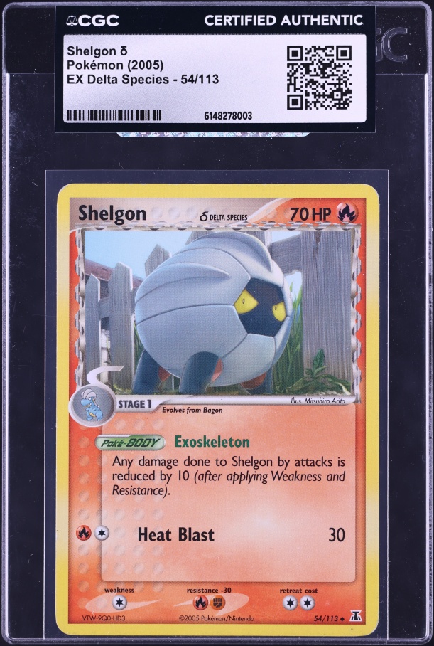 2005 Pokemon EX Delta Species Shelgon #54 CGC AUTH