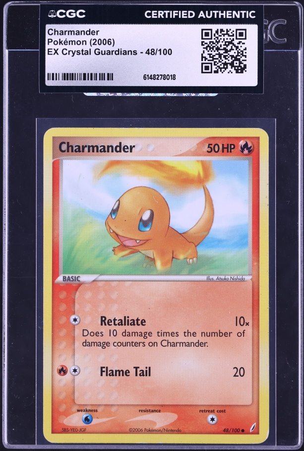 2006 Pokemon EX Crystal Guardians Charmander #48 CGC AUTH