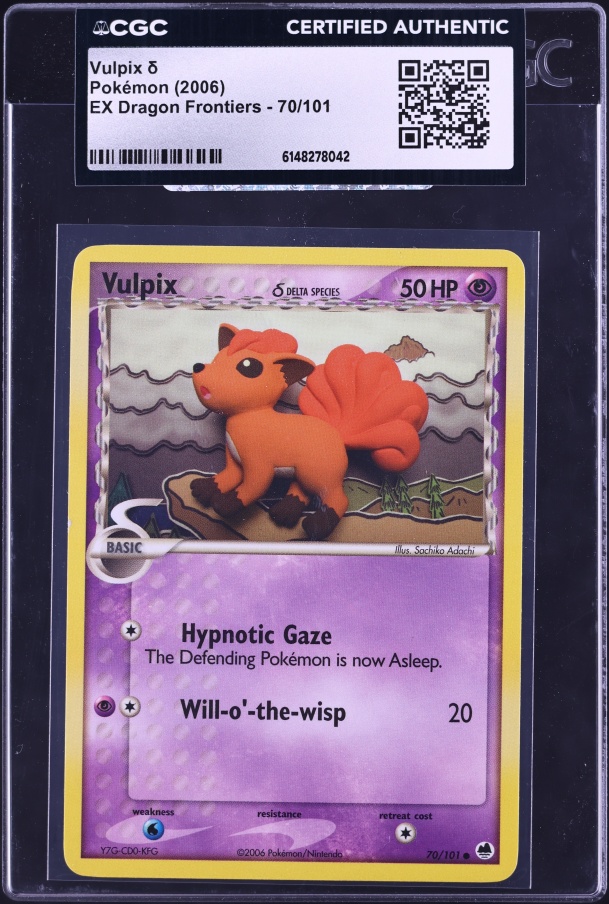 2006 Pokemon EX Dragon Frontiers Reverse Holo Vulpix #70 CGC 9.5 MINT+ on  Fanatics Collect